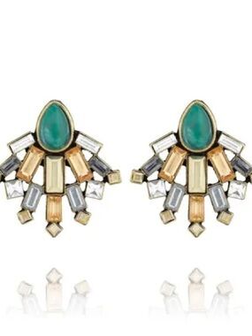 Chloe + Isabel Crystal Fan Statement Stud Earrings